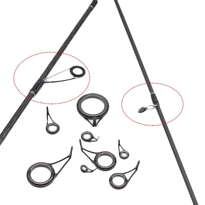 8-Piece Fishing Rod Guides Repair Kit with Ceramic Tips