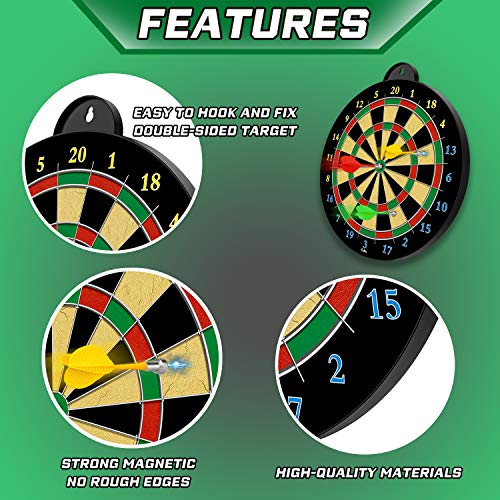 Magnetic Dart Board Set with 12 Magnetic Darts - Indoor Fun for Kids and Adults