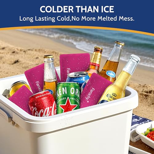 Reusable Ice Packs for Lunch Boxes, 2Pcs Soft Cooler Gel Pack
