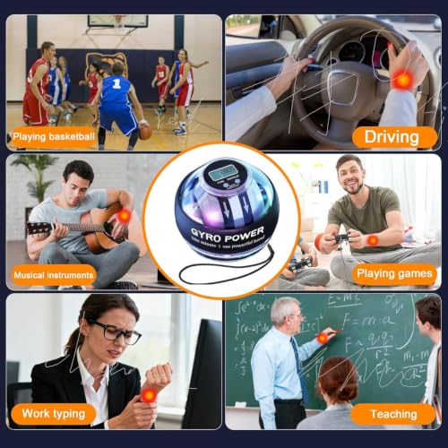 Auto-Start Gyroscopic Torque Ball Wrist Exerciser with LCD Counter