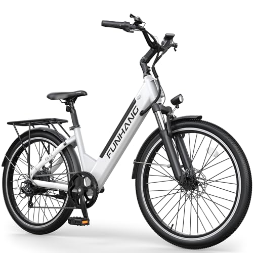 Electric Bike for Adults - 1000W Peak, 50 Miles, Step-Thru - White