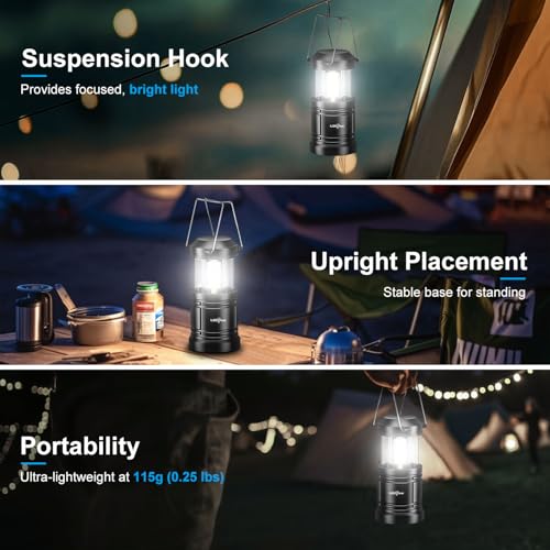 LED Camping Lantern - Battery Operated, 2 Pack - Modern