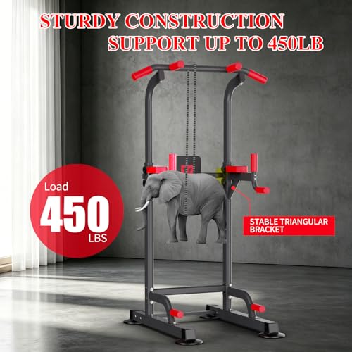 Heavy-Duty Power Tower Pull Up Bar Station for Home Gym