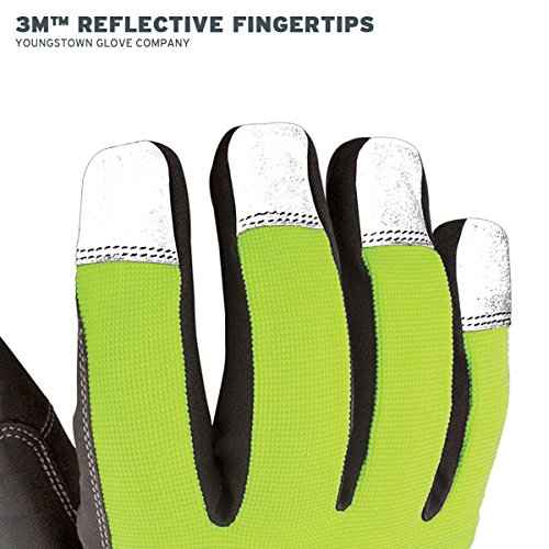 Youngstown Glove Hi-Visibility Waterproof Thinsulate Winter Work Gloves for Men- Windproof, Insulated, Synthetic - Green/Gray