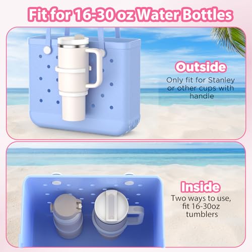 Cup Holder for Bogg Bag - 2 Pack Drink Holder for 30Oz Cups - White