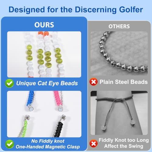 Golf Stroke Counter Bracelet - Pink - Secure Magnetic Clasp