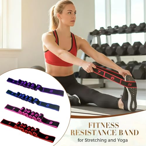 Adjustable 8-Section Resistance Band for Stretching & Yoga