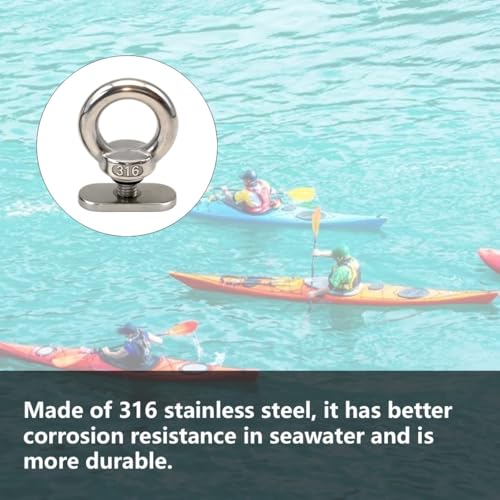 Kayak Track Eyelet Mounts - 316 Stainless Steel, 2 Pack - Silver