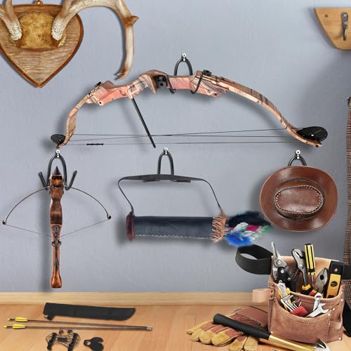 Bow Wall Mount Holder - Archery Rack with Rubber Protection - 22 lbs Capacity - Variation 1