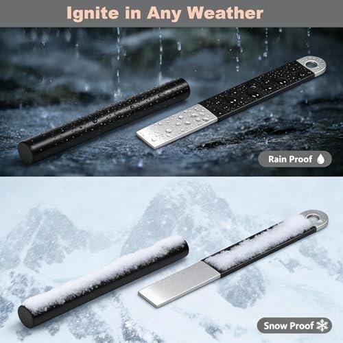 4-Inch Ferrocerium Fire Starter Rod with Stainless Steel Striker