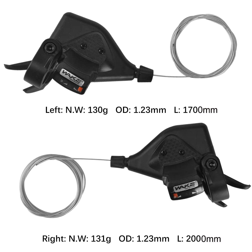 CYSKY Bike Shifter Levers 1 Pair 3x8 Speed Gear Shifter Mountain Bicycle Derailleur with Gear Indicator Right and Left Thumb Shift Levers Combo (3x8 24 Speed)