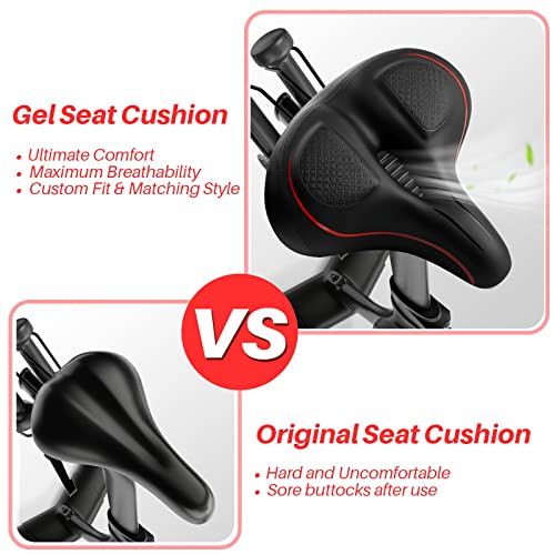 Oversized Bike Seat Cushion for Peloton & Exercise Bikes - Red