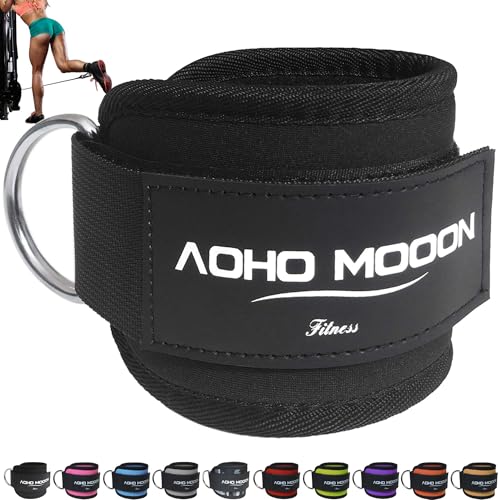 Cable Machine Ankle Strap for Leg Workouts - Black, Single
