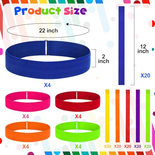 20 Pcs Catch Tail Game Belts for Kids & Adults, Colorful Outdoor Party Fun