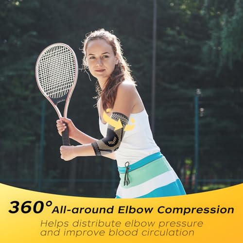 Copper Elbow Compression Sleeve - Small / Black for Pain Relief
