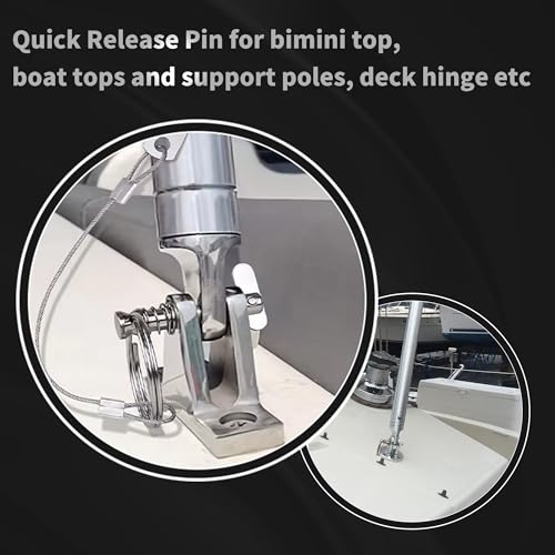Bimini Top Quick Release Pins 1/4 inch Diameter with Drop Cam and