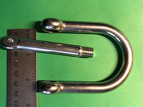1/2" Wide D Shackle - Marine Grade Stainless Steel 316
