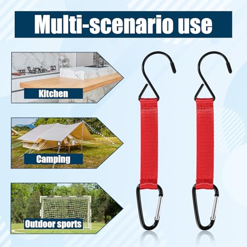Fence Hooks - Durable Nylon & Aluminium Alloy - Red - Pack of 2