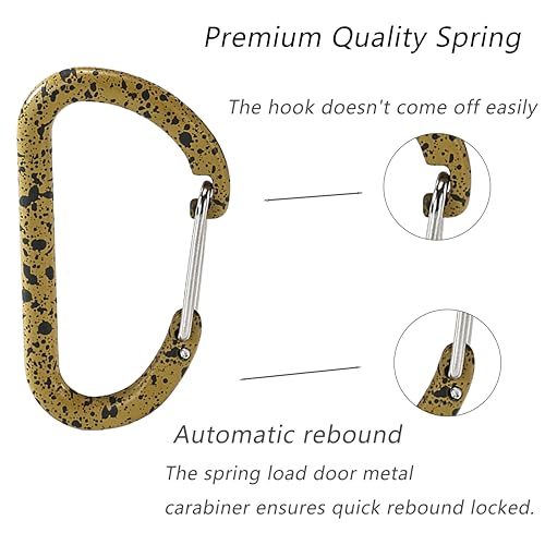 Heavy Duty Self-Locking Carabiner Clip - 2.36in Keychain Holder - 3-Pack