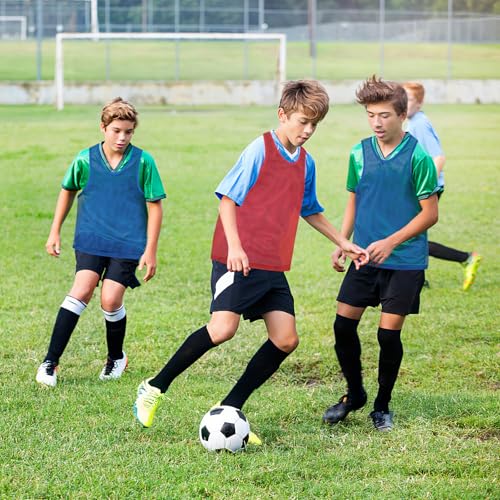 Soccer Pinnies Scrimmage Vests - 12 Pcs Lightweight Mesh Jerseys