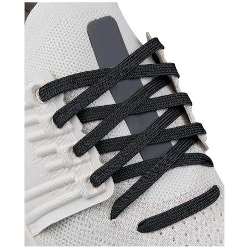 Durable Polyester Shoelaces for Athletic Sneakers - Black, 44 Inch