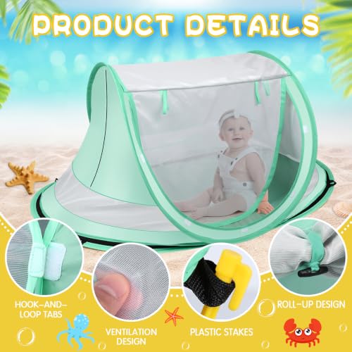 Baby Beach Tent - Pop Up UV Sun Shade for Infants, Green