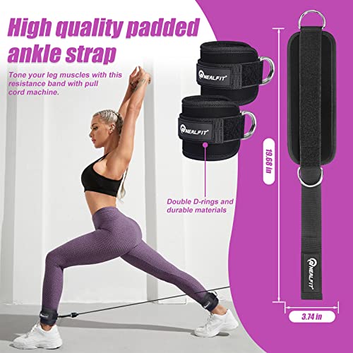 Ankle Strap for Cable Machine - Gym Ankle Cuff for Leg Workouts