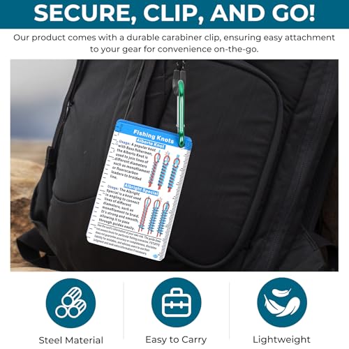 Fishing Knot Cards - Waterproof Pocket Guide & Knot Tool