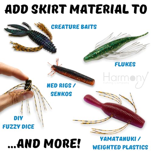 Fishing Skirt Threader Tool 2-Pack with Silicone Skirts for Soft Plastic Baits
