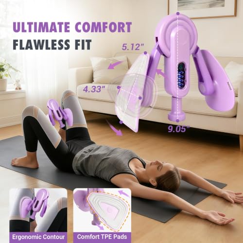 Adjustable Thigh Trainer for Women with 10-100LB Resistance - Pelvic & Core Workout Equipment