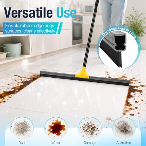 Yellow 30-Inch Heavy Duty Floor Squeegee for Concrete Water Removal - SOBONNE