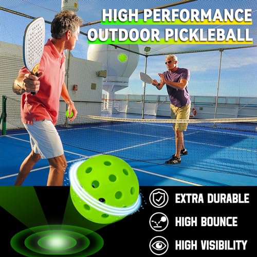 Outdoor Pickleball Balls - 40 Holes, USAPA Approved - 4 Pack, Yellow