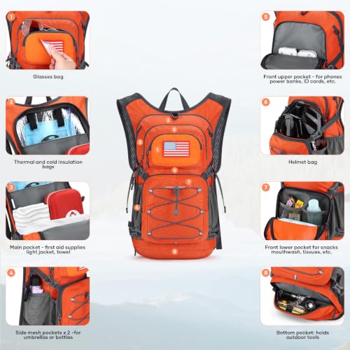 Hydration Hiking Backpack with 2L Bladder - Orange