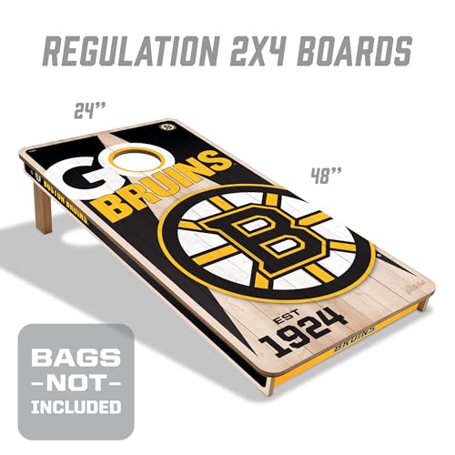 Boston Bruins Cornhole Set - 2' x 4' Wooden Game Boards
