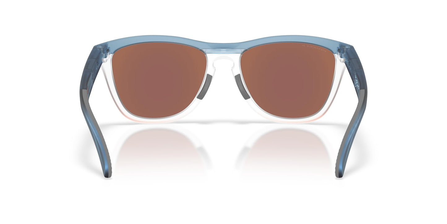 Oakley OO9503 Frogskins Range XL Sunglasses, Transparent Stonewash/Clear/Prizm Deep Water Polarized, 58 mm