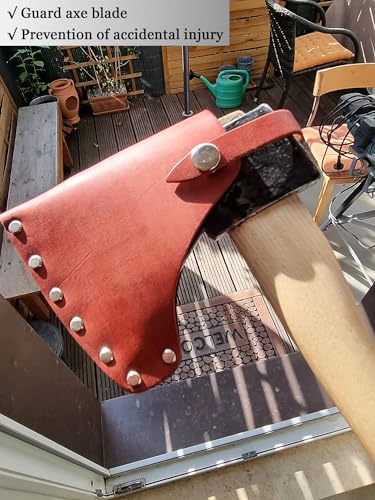 Leather Axe Head Cover with Belt Loops - Durable Cowhide Outdoor Tool Protector