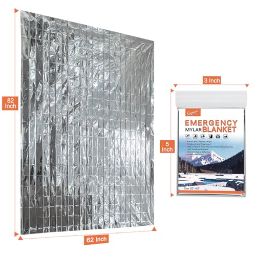 Emergency Mylar Thermal Blankets - 4 Pack - Waterproof Heat Reflective