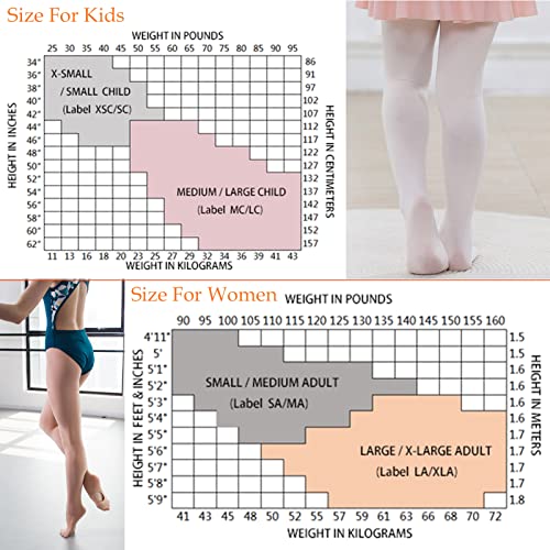 Convertible Ballet Tights for Girls and Women - Medium Chocolate