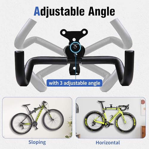 Yeakmoce 1 Pack Bike Wall Mount Hanger - Adjustable, Space-Saving Horizontal Bike Rack