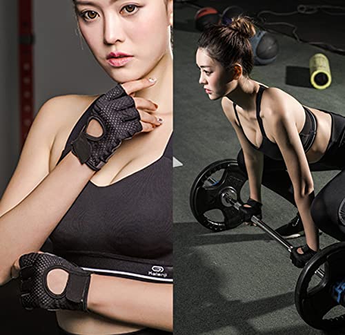 Large Anti-Slip Gym Gloves for Weightlifting & Cycling - Black