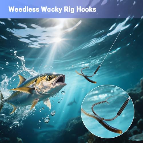 25-Pack Weedless Wacky Rig Hooks - Ultra Sharp Neko Rig Hooks