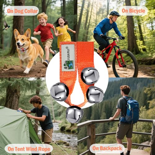 Outdoor Bear Bells for Hiking Safety - Durable Deterrent Bell - Orange