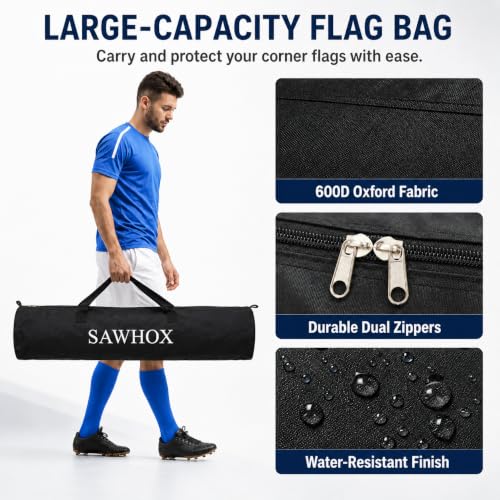 Soccer Corner Flags Set with Bag - 4-Piece Agility Training