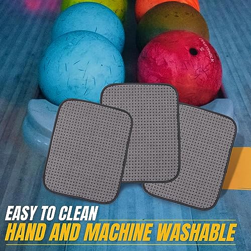 Microfiber Bowling Ball Towels - 3-Pack Shammy Pads - Grey & Black