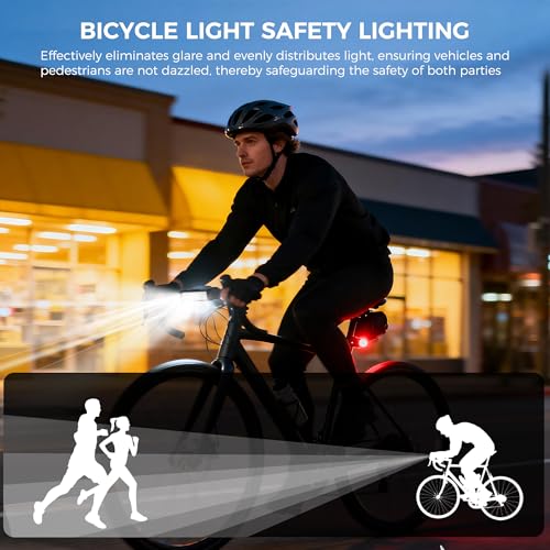 AInxcdote 4800 Lumen USB Rechargeable Bike Light with LCD Display for Night Cycling