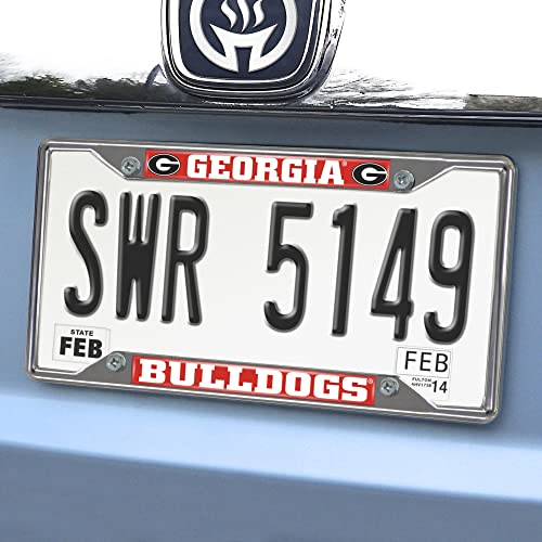 Chrome Metal License Plate Frame - Georgia Bulldogs