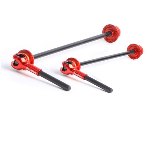 40.35g! CYCEARTH Titanium Bicycle QR Skewer Lever MTB Road Bike Wheel Hub Ultralight Ti-Axis Carbon Fiber Handle Quick Release Skewer (Red)