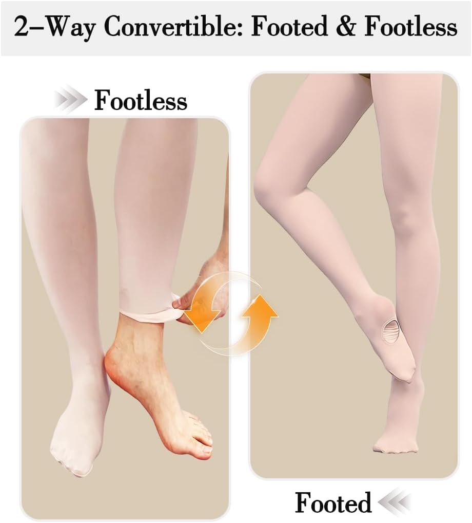 Regine Switzerland Women's Ballet Tights | Ultra Soft Convertible Opaque for Jazz, Yoga & Stage Performance