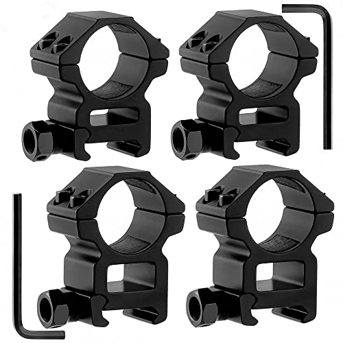 1 Inch High Profile Scope Rings - 2 Pcs Picatinny Mounts