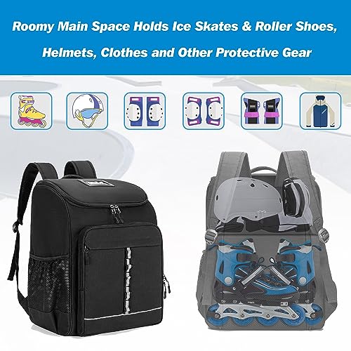 Skate Backpack for Shoes Up to US Men's Size 13 - Black